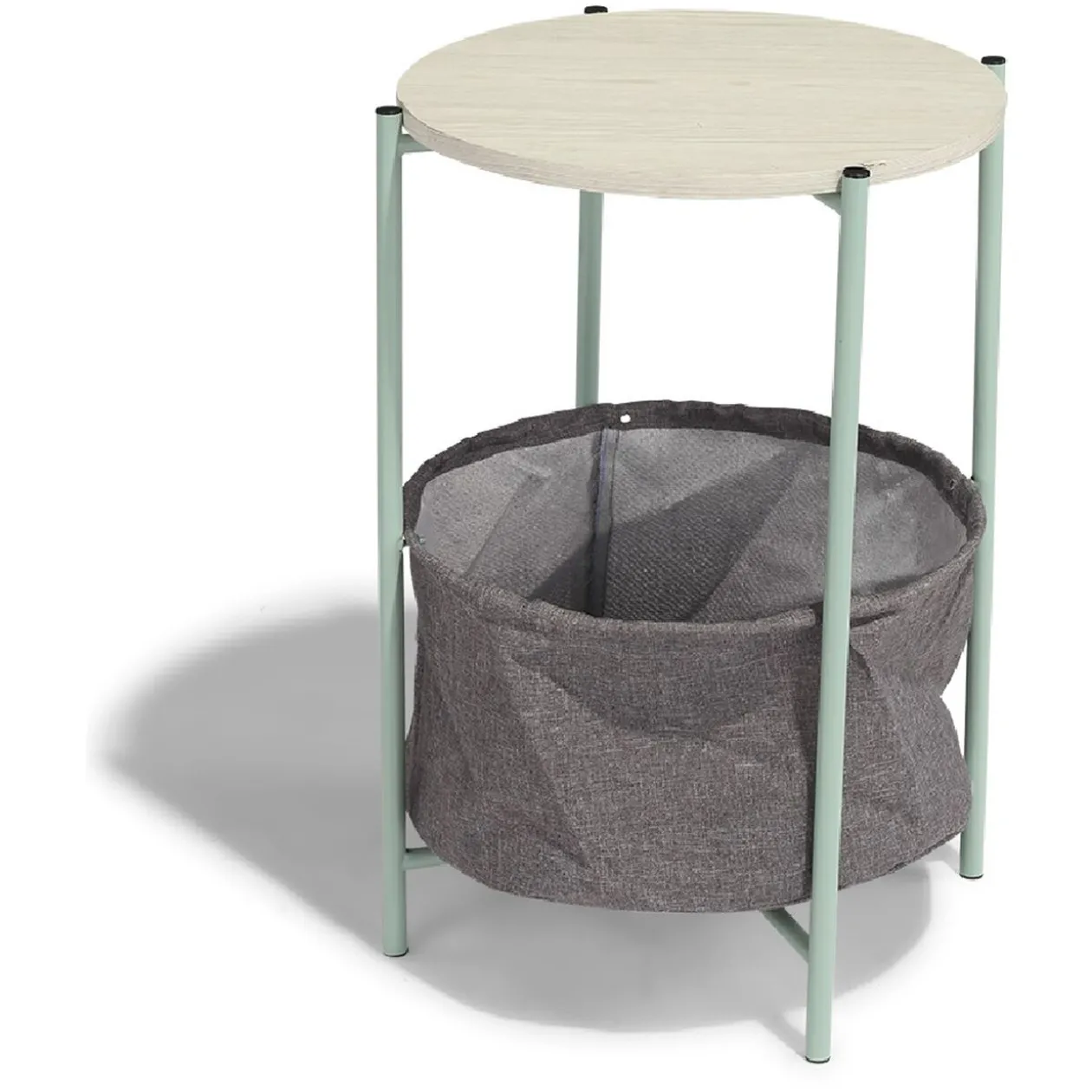 Bout de canapé Selena vert d’eau et bois clair