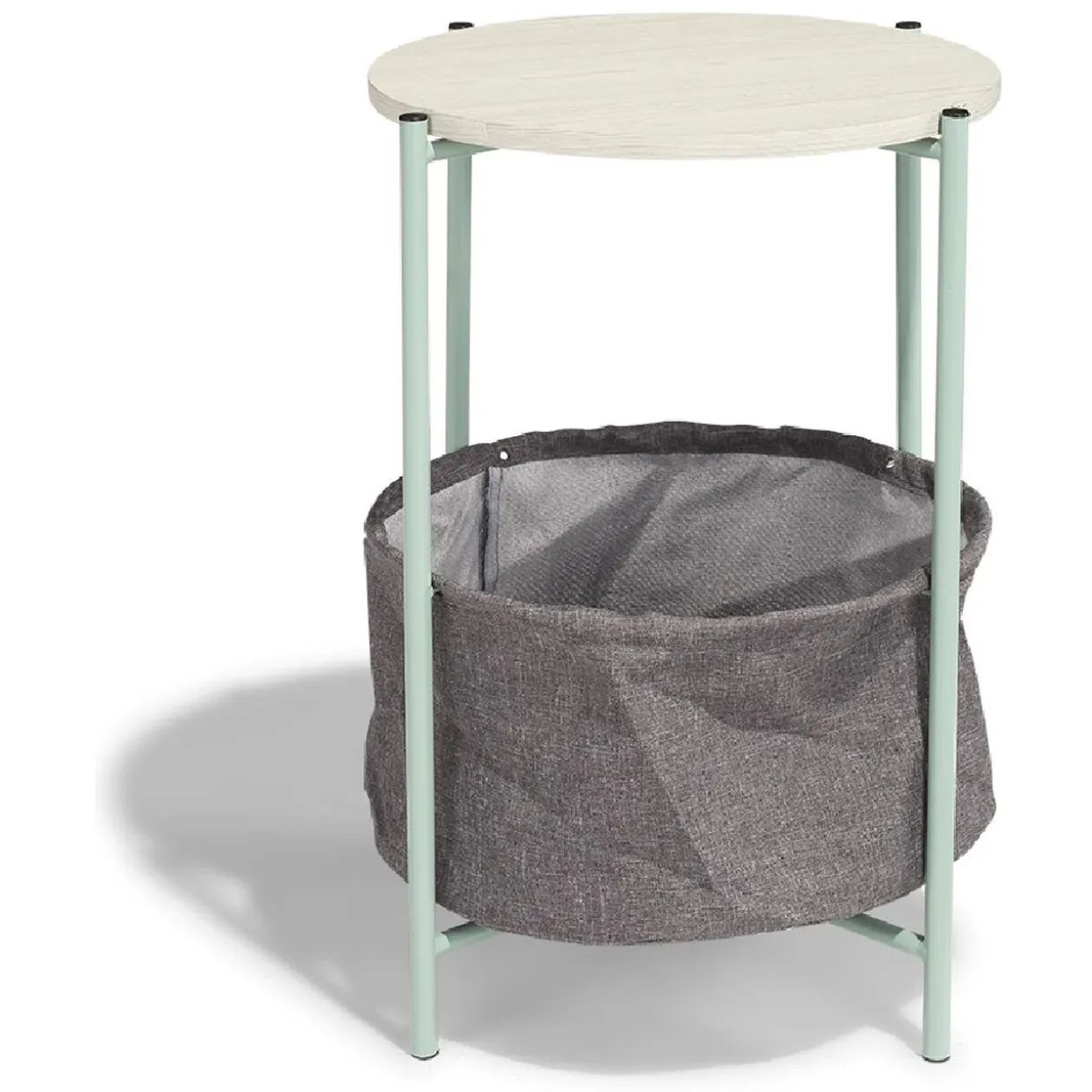 Bout de canapé Selena vert d’eau et bois clair