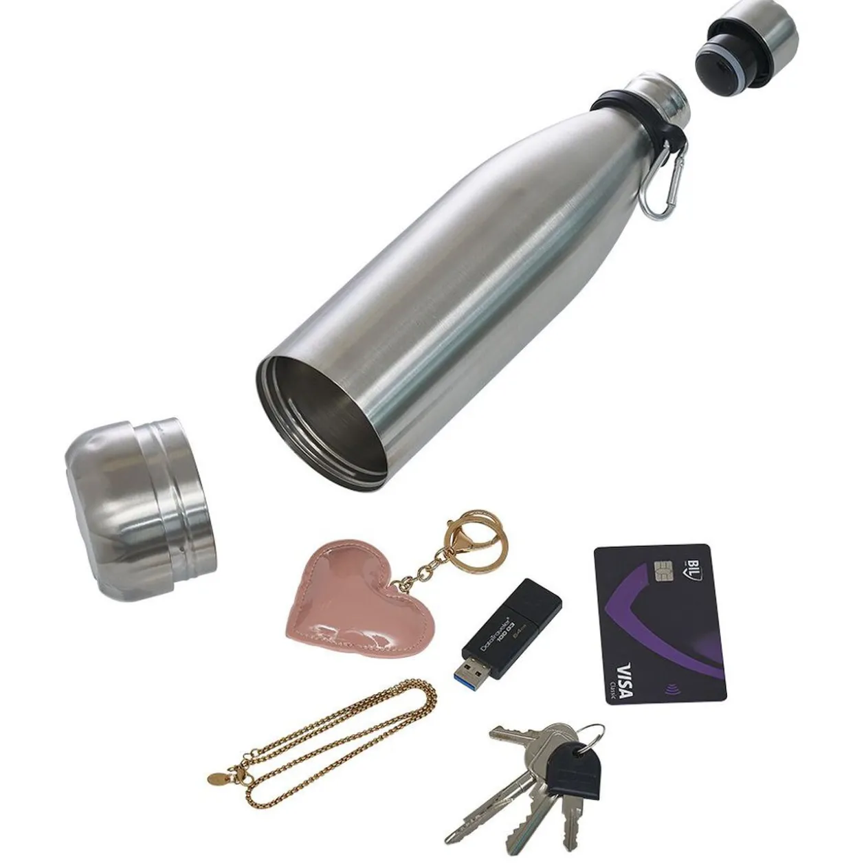 Bouteille isotherme inox double paroi avec compartiment secret 450ml