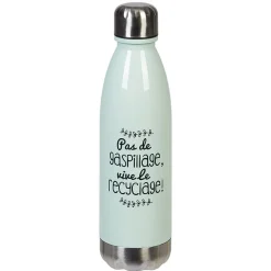 Bouteille plastique réutilisable avec inscription 5 modèles et coloris