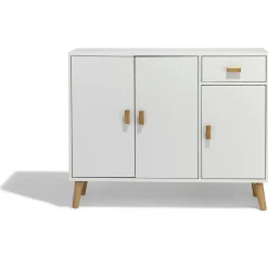Buffet Bergen blanc avec 3 portes et 1 tiroir