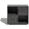 Buffet Brooklyn anthracite avec 2 portes et 2 niches
