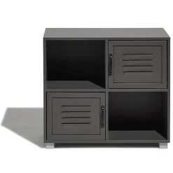Buffet Brooklyn anthracite avec 2 portes et 2 niches