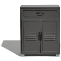 Buffet Brooklyn anthracite avec 2 portes et 1 tiroir