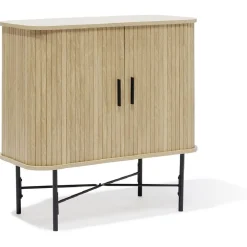 Buffet Grège bois naturel et noir - L80xP39,5xH79 cm