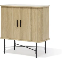 Buffet Grège bois naturel et noir - L80xP39,5xH79 cm