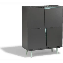 Buffet Jamy vert d’eau et anthracite 4 portes