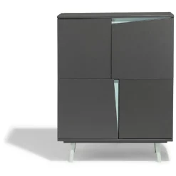 Buffet Jamy vert d’eau et anthracite 4 portes