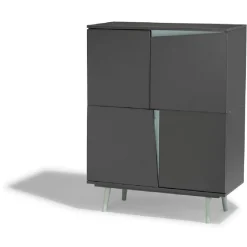 Buffet Jamy vert d’eau et anthracite 4 portes