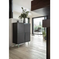 Buffet Jamy vert d’eau et anthracite 4 portes