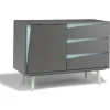 Buffet Jamy vert d’eau et anthracite