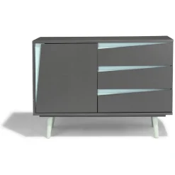 Buffet Jamy vert d’eau et anthracite