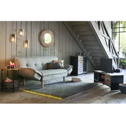 Buffet Laura noir et miel - L80 x P35 x H82 cm