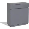 Buffet Luminosa anthracite avec 2 portes et 2 tiroirs