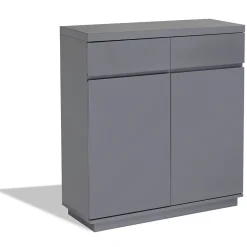 Buffet Luminosa anthracite avec 2 portes et 2 tiroirs