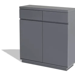 Buffet Luminosa anthracite avec 2 portes et 2 tiroirs