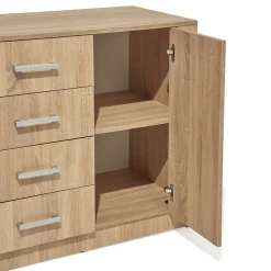 Buffet Ohio chêne sonoma 2 portes 4 tiroirs