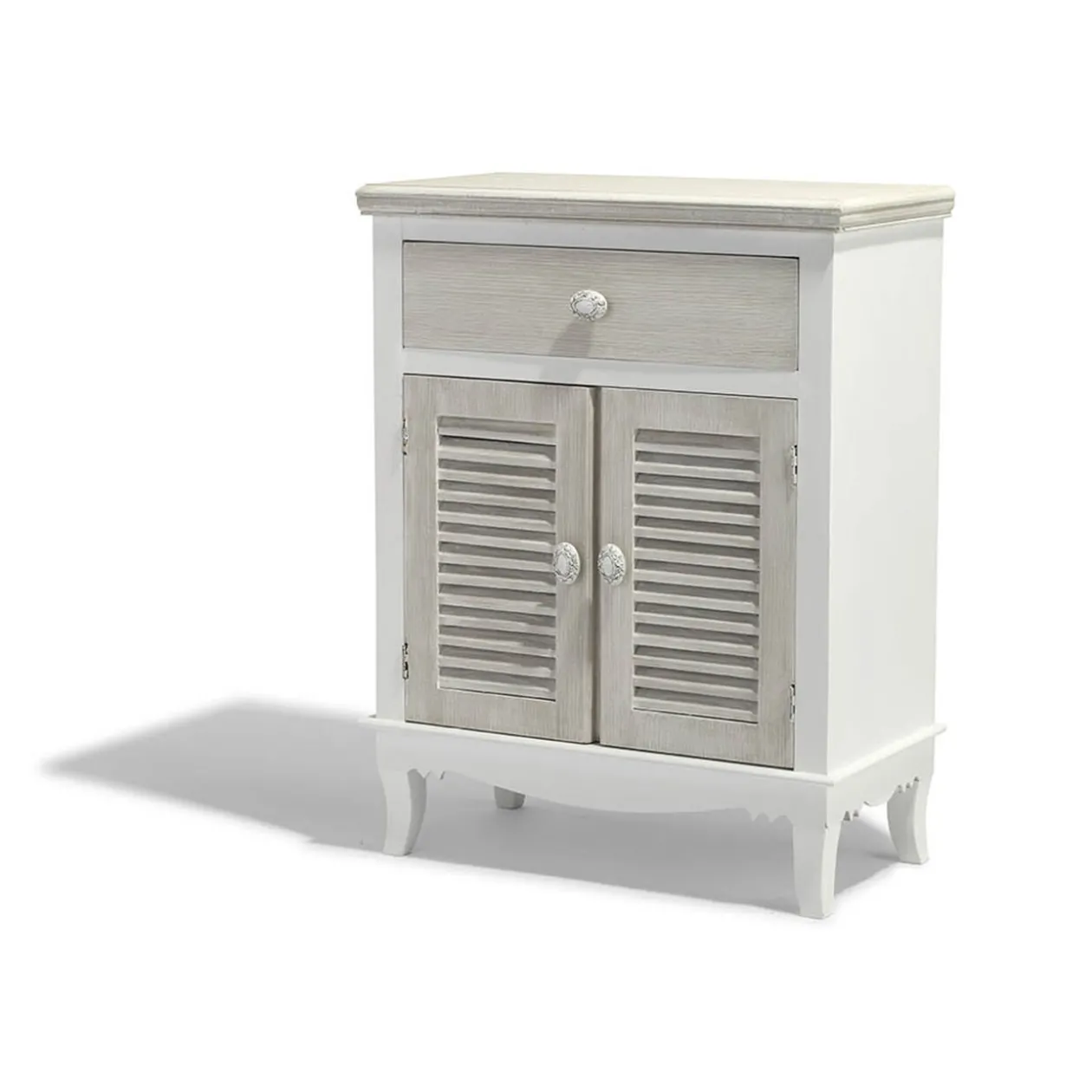 Buffet Venise blanc avec 2 portes et 1 tiroir