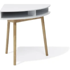 Bureau d'angle Lida blanc naturel - 70x70xH76cm