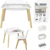Bureau enfant 2en1 compatible brique de construction 60x40xH44cm