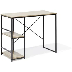 Bureau Lili métal noir et bois - 100x45xH75cm