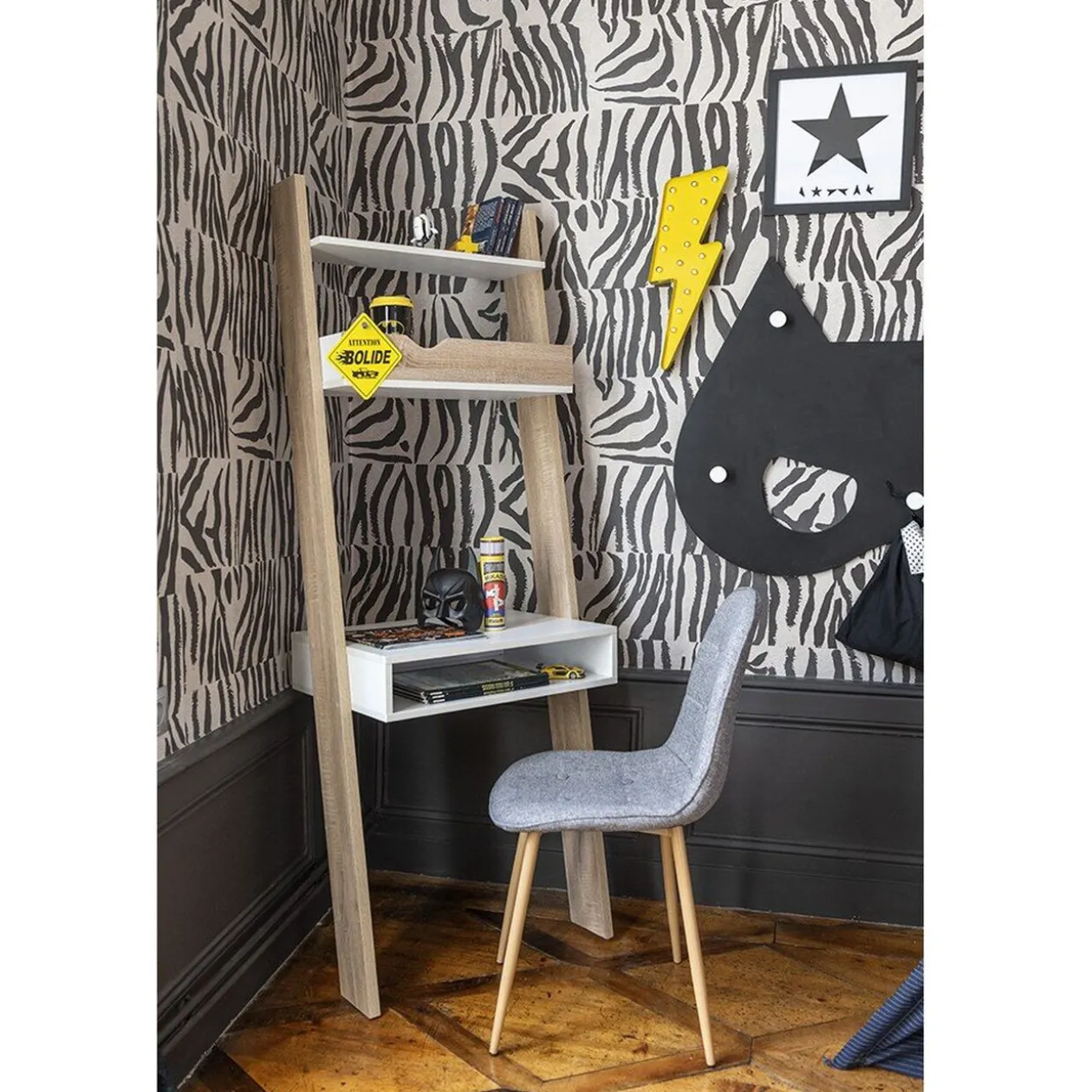 Bureau Mathias chêne sonoma 1 étagère 1 niche