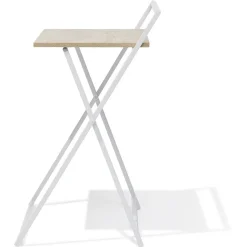 Bureau pliable Nathan métal et bois blanc 63x45xH84cm