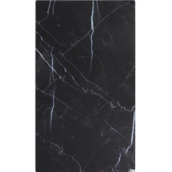 Cache plaque de cuisson en verre noir effet marbre 52x30cm