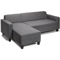 Canapé d’angle gauche Bada gris clair 4 personnes