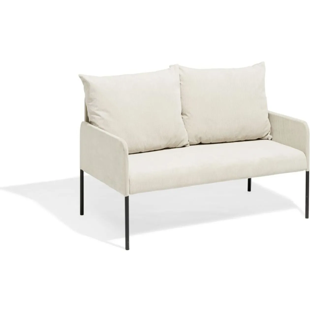 Canapé Haly velours côtelé gris 144x76,5x96cm