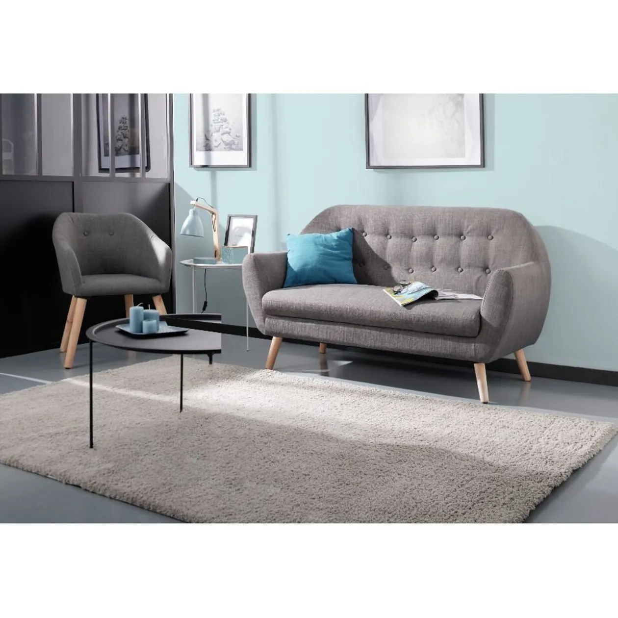 Canapé Joseph gris anthracite 2 personnes