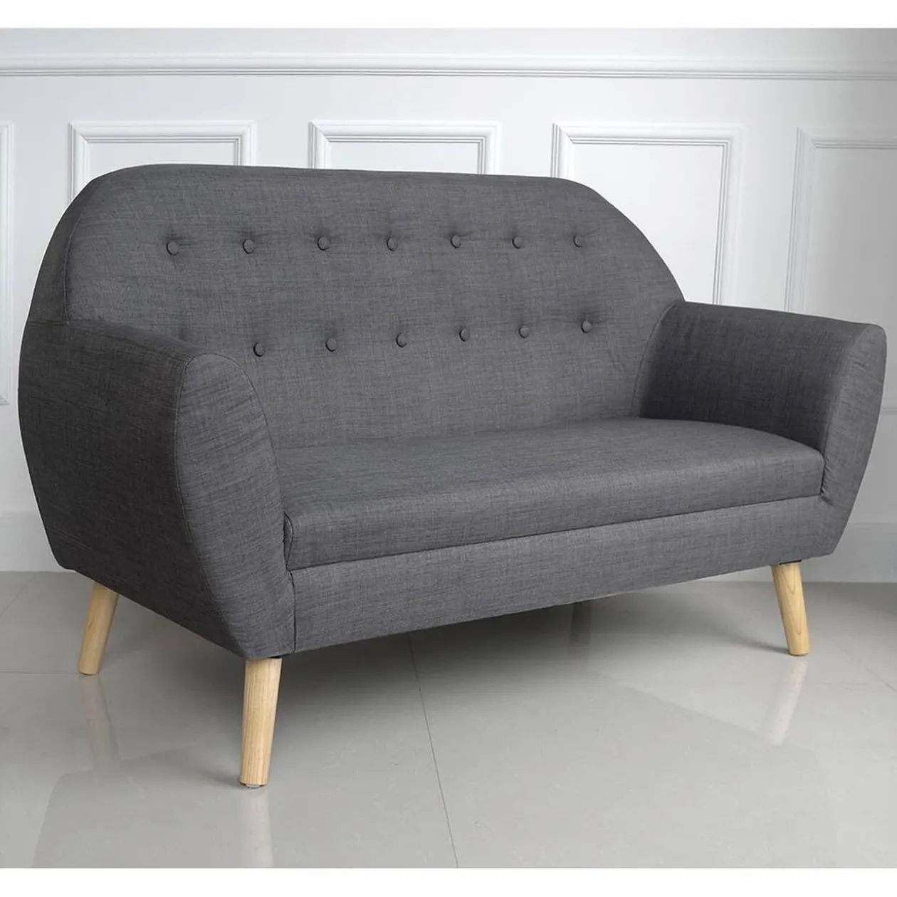 Canapé Joseph gris anthracite 2 personnes