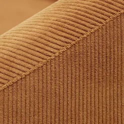 Canapé Joseph velours côtelé marron rouille/acajou - L137xP69xH79 cm