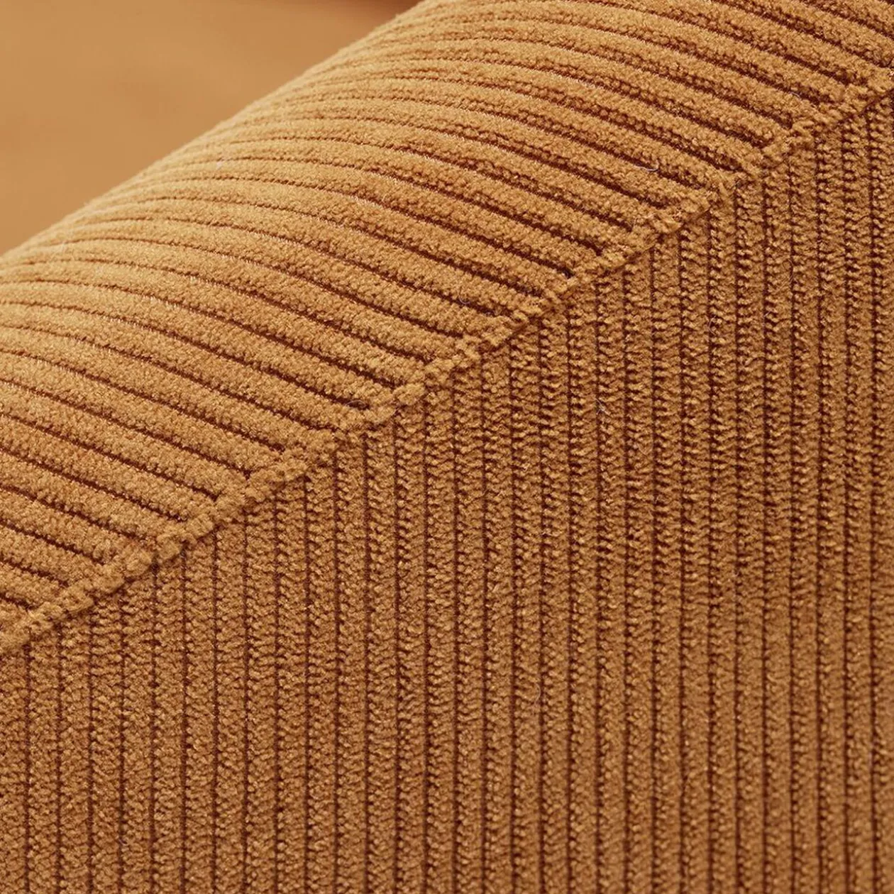 Canapé Joseph velours côtelé marron rouille/acajou - L137xP69xH79 cm