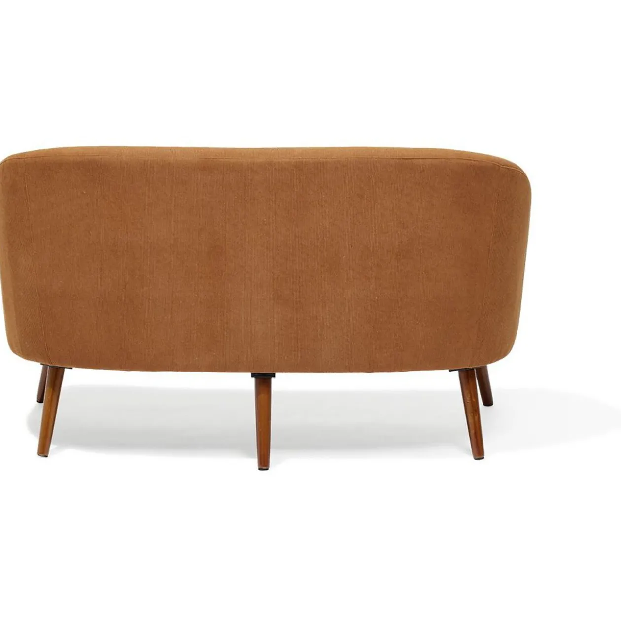 Canapé Joseph velours côtelé marron rouille/acajou - L137xP69xH79 cm