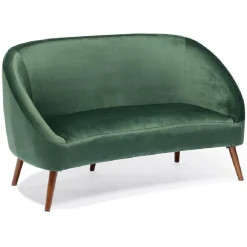 Canapé Joseph velours vert - L137xP69H79 cm