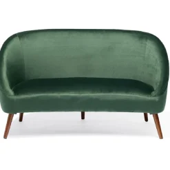Canapé Joseph velours vert - L137xP69H79 cm