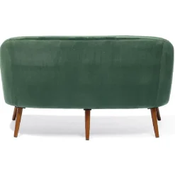 Canapé Joseph velours vert - L137xP69H79 cm