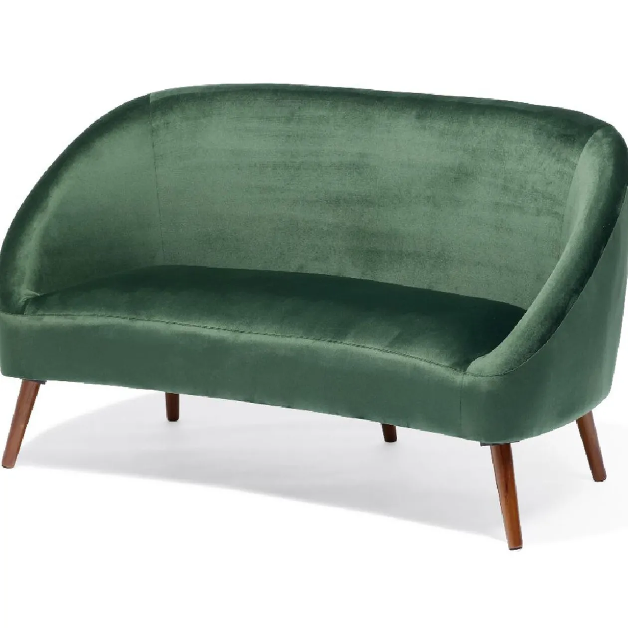 Canapé Joseph velours vert - L137xP69H79 cm