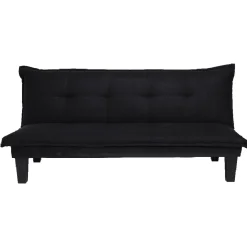 Canapé-lit noir en microfibre