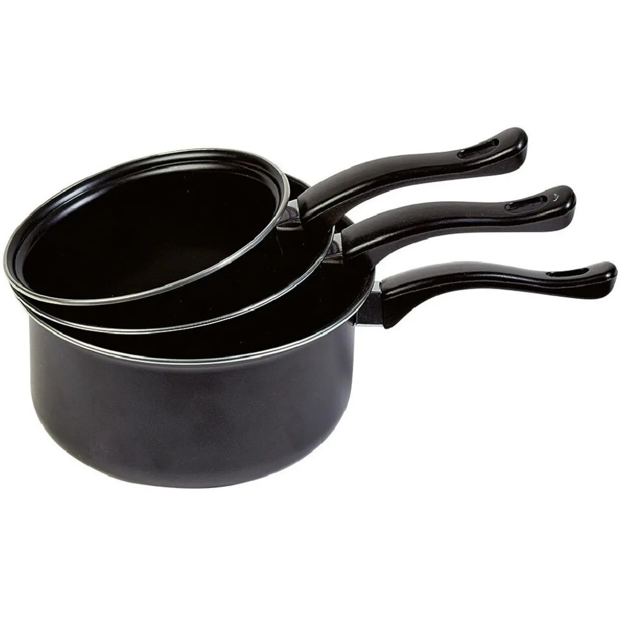 Casserole acier noir - Lot de 3 - Tous feux sauf induction
