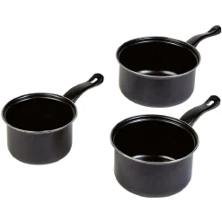Casserole acier noir - Lot de 3 - Tous feux sauf induction
