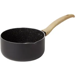 Casserole antiadhérente poignée soft touch beige et noir Ø18cm