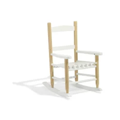Chaise à bascule Kiddoz blanche et naturelle