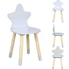 Chaise bois enfant dossier forme étoile naturel et gris 28x27xH54cm