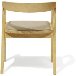 Chaise Cadix bois et polyester naturel - L55xP48,5xH70,5 cm