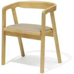 Chaise Cadix bois et polyester naturel - L55xP48,5xH70,5 cm