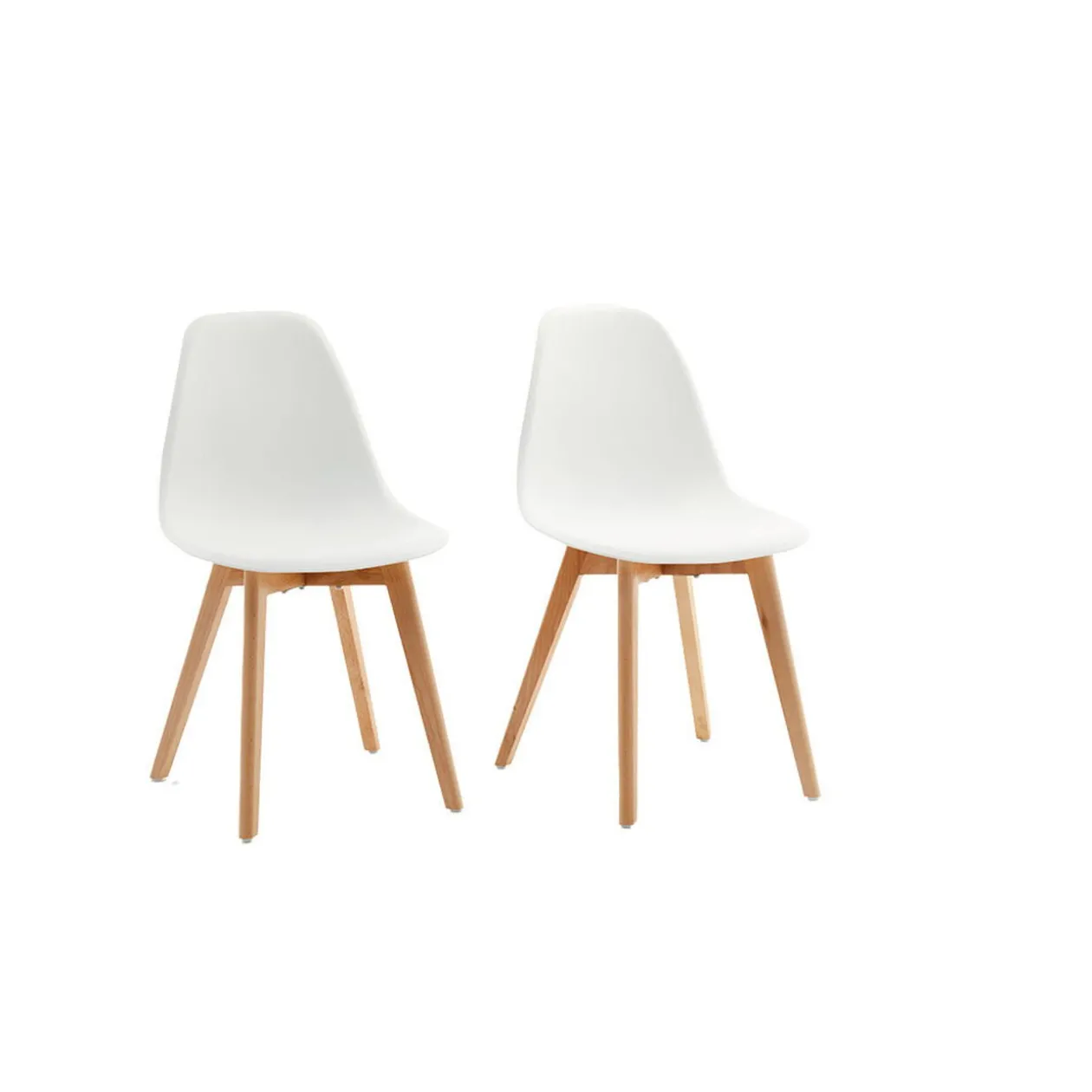 Chaise Chloé blanche pied couleur naturel x2