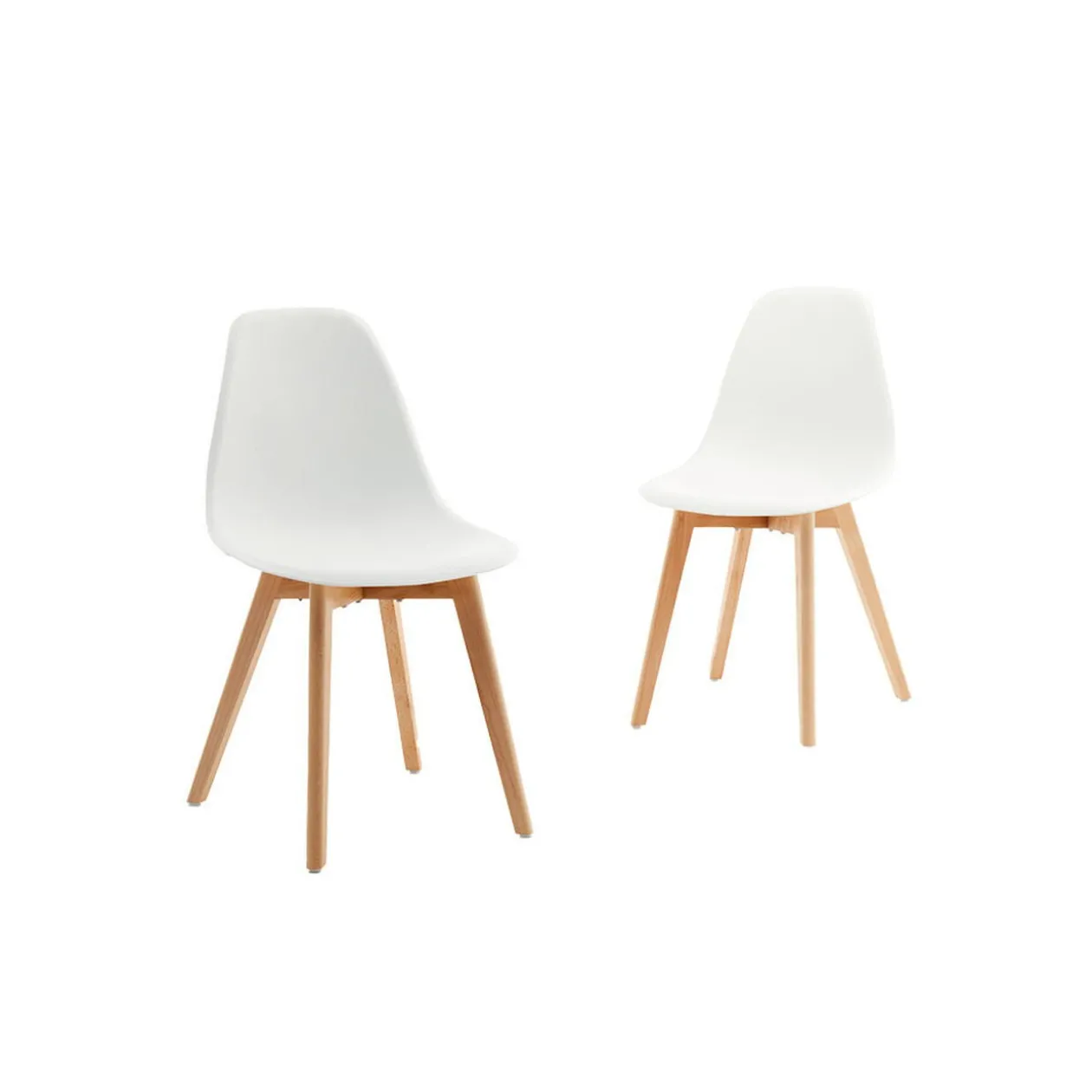 Chaise Chloé blanche pied couleur naturel x2