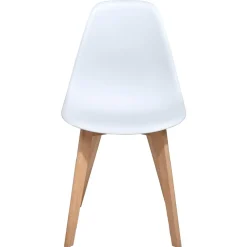 Chaise Chloé blanche pieds hêtre L.47 x P.52 x H.85 cm - Lot de 2